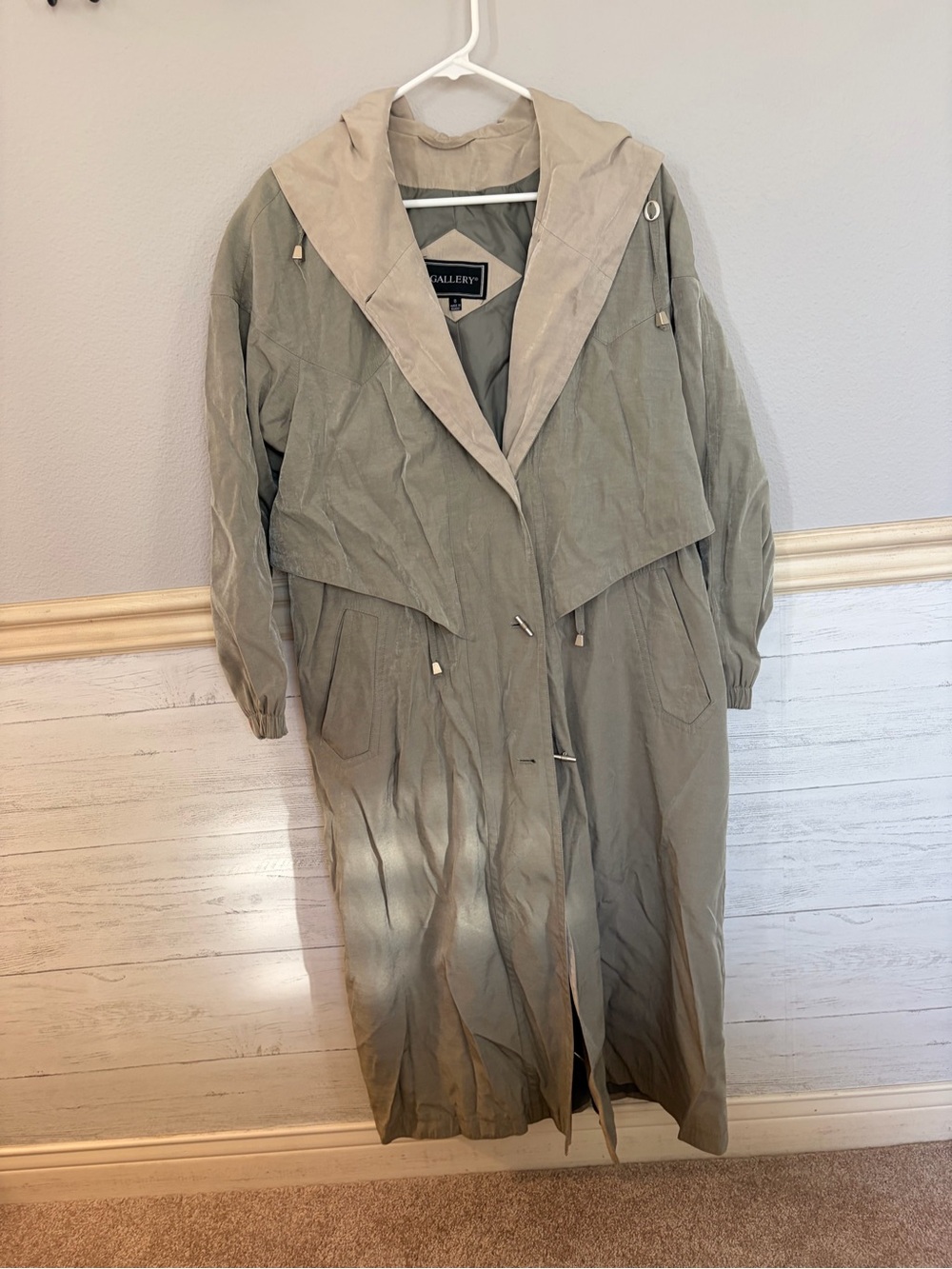 Sage Green Single Breasted Trench Coat